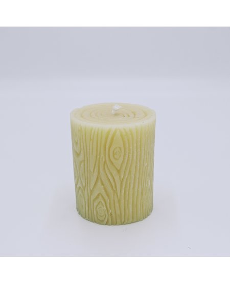 Beeswax Candle, Wood Stump Pillar