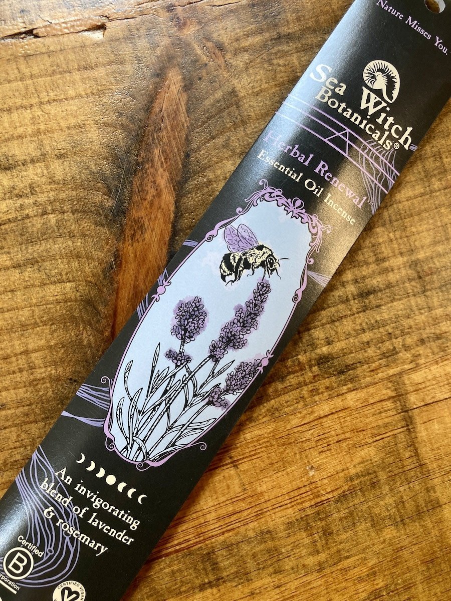Sea Witch Botanicals Essential Oil Incense, Herbal Renewal (20 sticks) -  Honey and the Hive