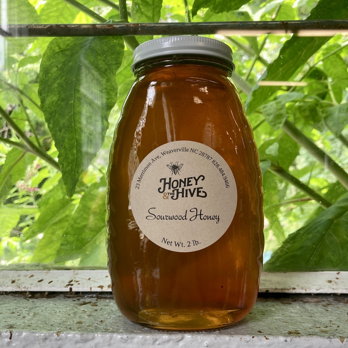 Honey & the Hive Local Sourwood Honey, classic queenline jar, 2 lbs. (907g)
