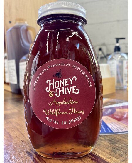 Local Appalachian Wildflower Honey, classic queenline jar 1 lb (454 g)