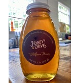 Honey & the Hive Bulk Franklin Wildflower Honey, classic queenline jar, 1 lb. (454g)