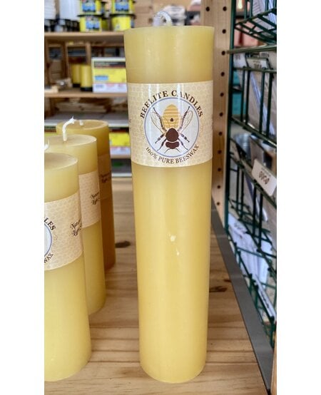 Beeswax Candle, Smooth Pillar 2" x 9"