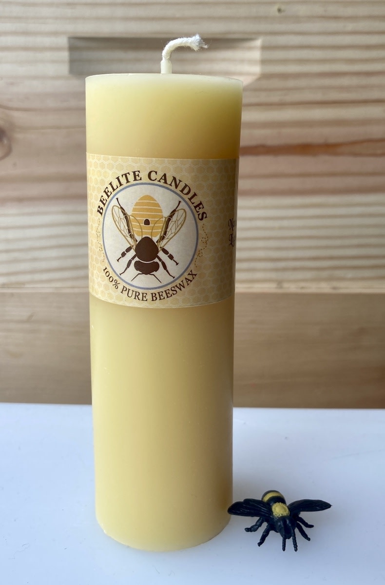 Beelite Beeswax Candle, Smooth Pillar 2" x 6"