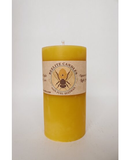 Beeswax Candle, Smooth Pillar 3" x 6"