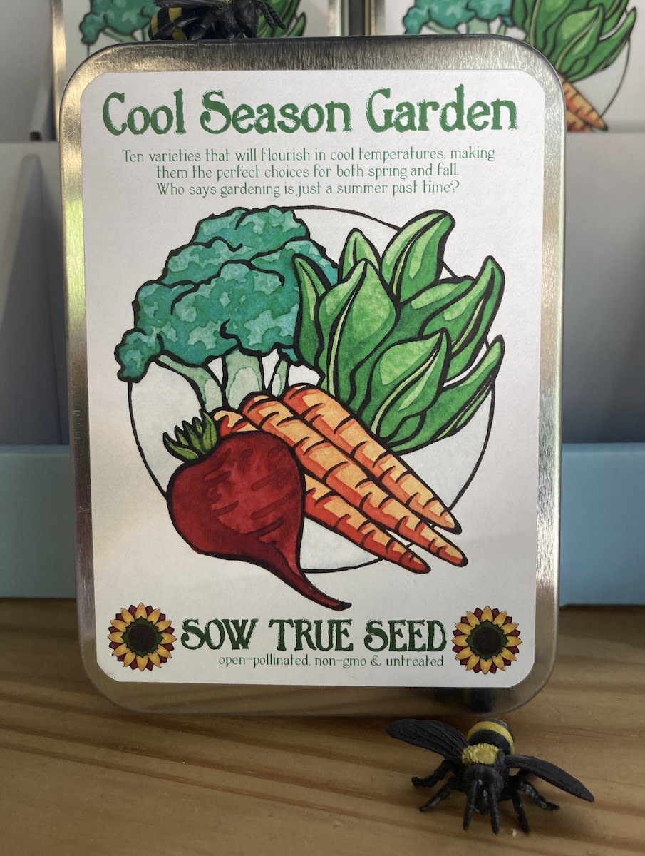 Sow True Seeds Collection Gift Tin, Cool Season Garden Honey and the Hive
