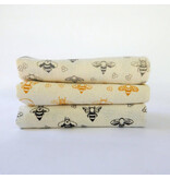 The High Fiber The High Fiber Hand Printed Cotton Towel, Gold Bees