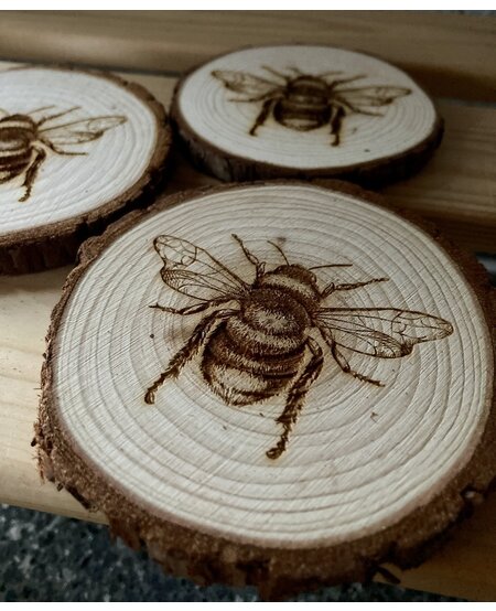 Engraved coasters: Bee