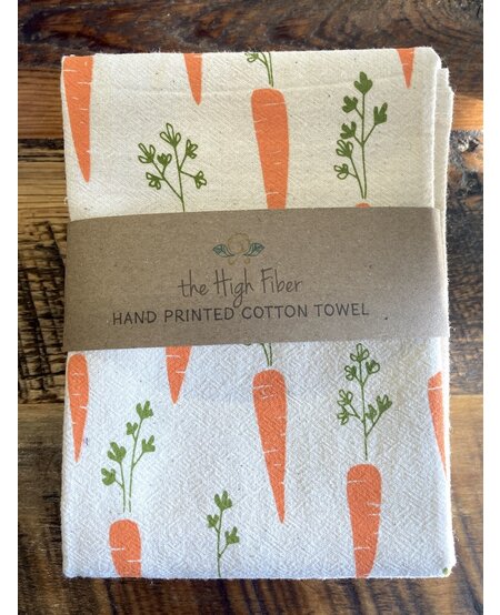 The High Fiber Hand Printed Cotton Towel, Carrots