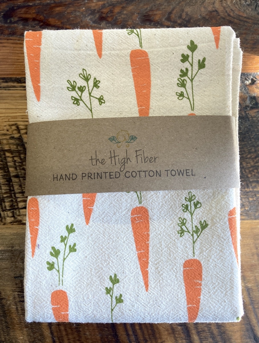 The High Fiber The High Fiber Hand Printed Cotton Towel, Carrots