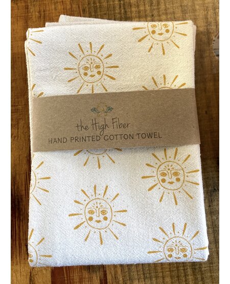 The High Fiber Hand Printed Cotton Towel, Suns