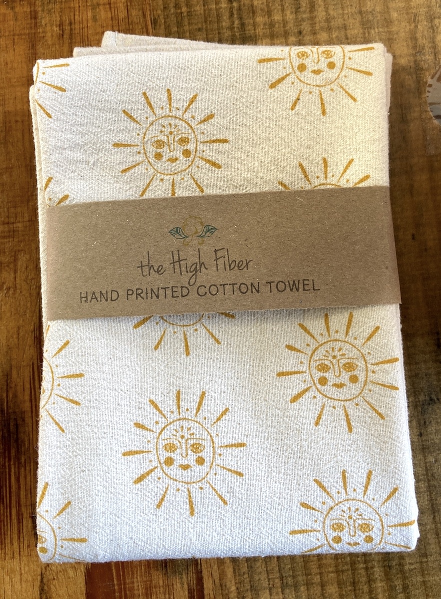 The High Fiber The High Fiber Hand Printed Cotton Towel, Suns