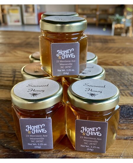 Local Sourwood  Honey, 45 mL hex jar, 2.25 oz (64 g)