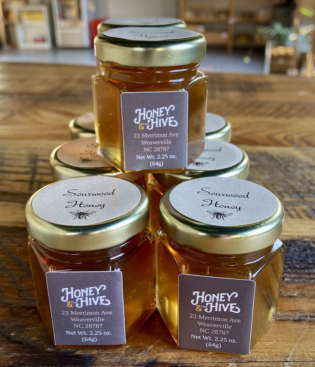 Honey & the Hive Local Sourwood  Honey, 45 mL hex jar, 2.25 oz (64 g)