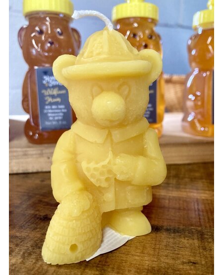 Beeswax Figure Candle, Bear Eating Honeycomb