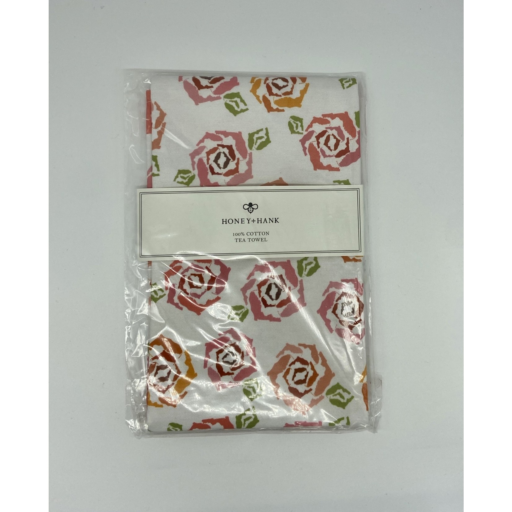 Florida Roses Tea Towel-Pink/Orange