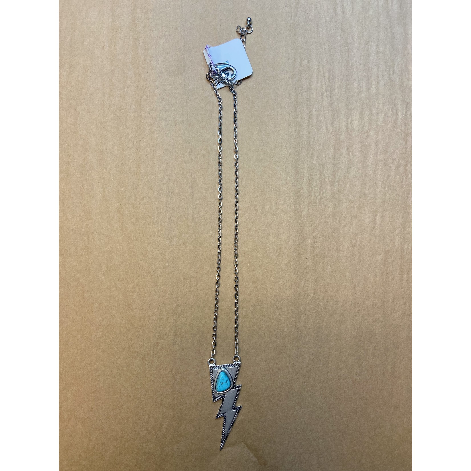 Turquoise Stone Bolt Necklace