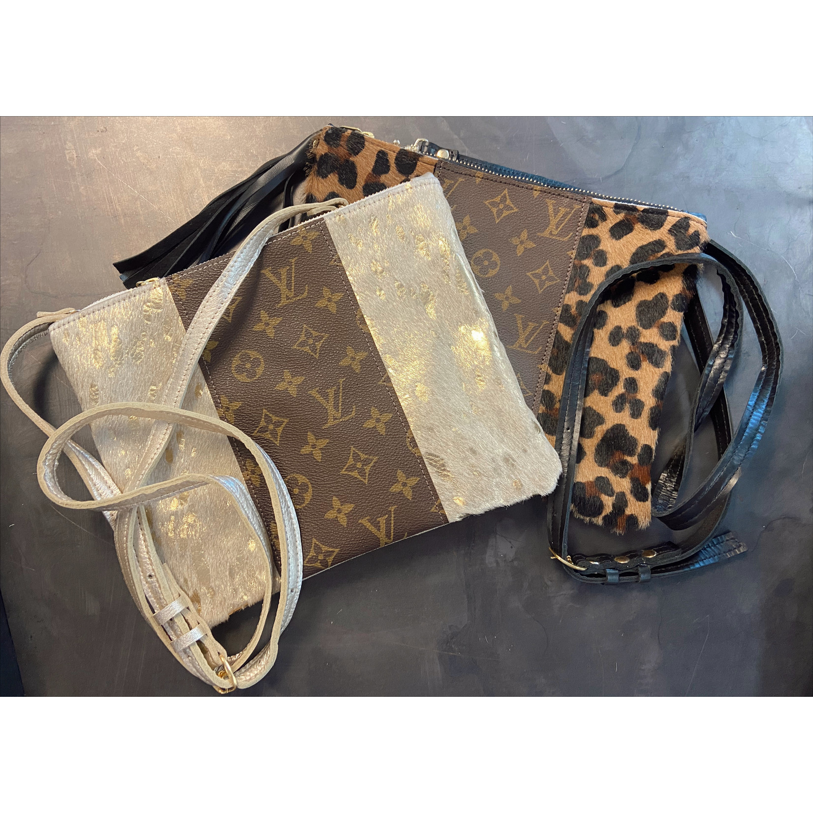 LV Caroline  Upcycled Designer Cowhide & Leather Crossbody – Market Street  Boutique