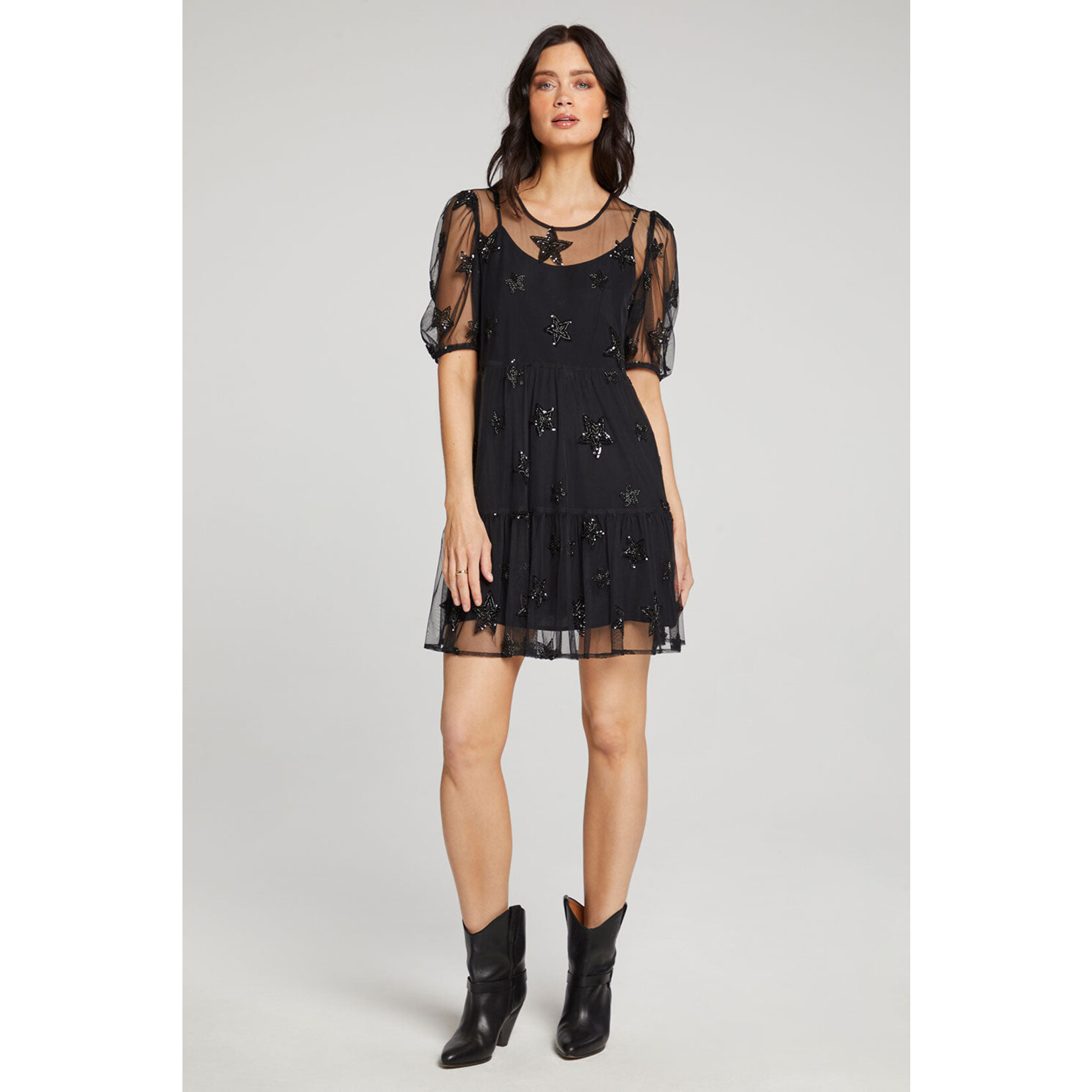 Tyler Mini Dress - Black Stars