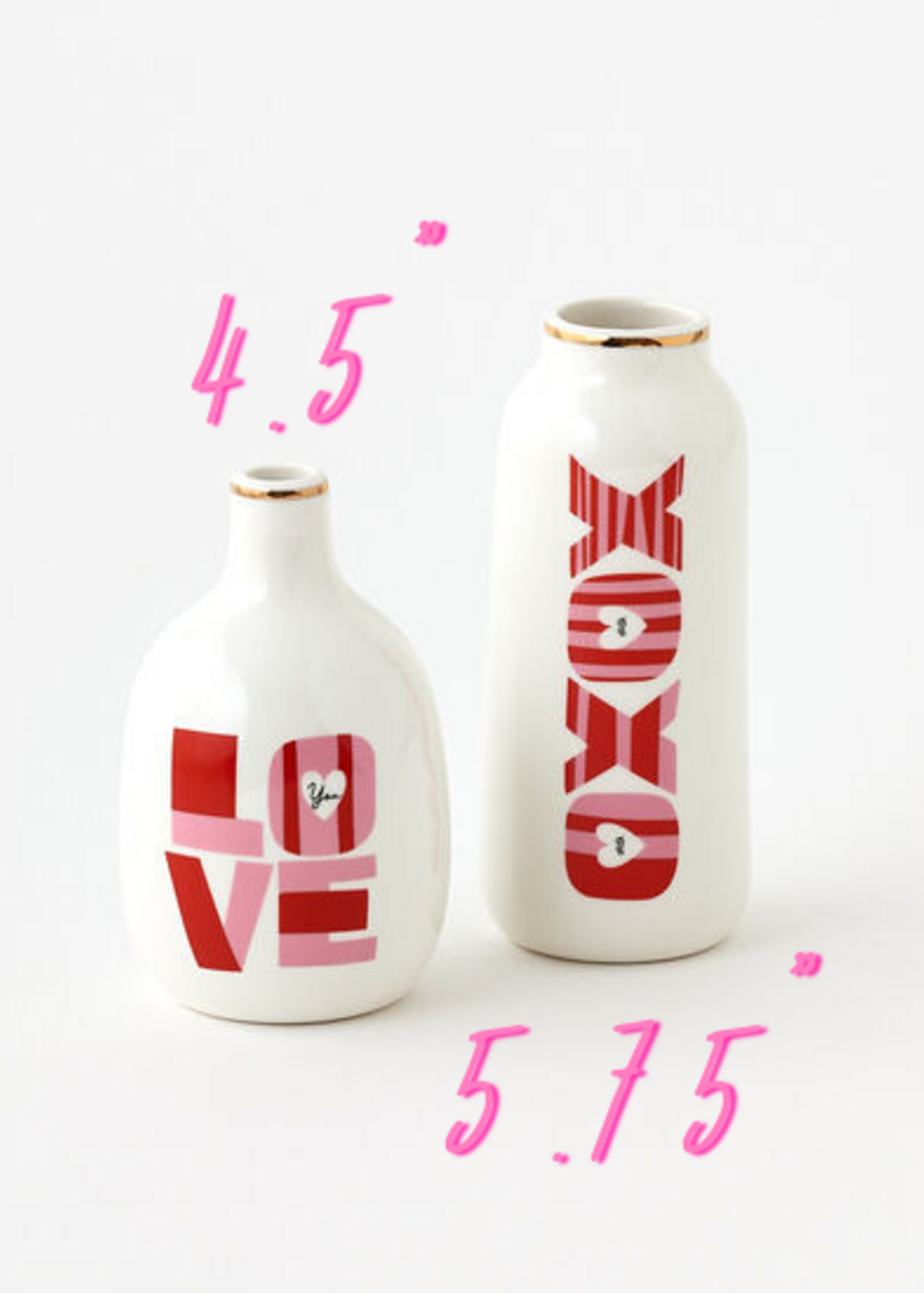 XOXO Stoneware Bud Vase