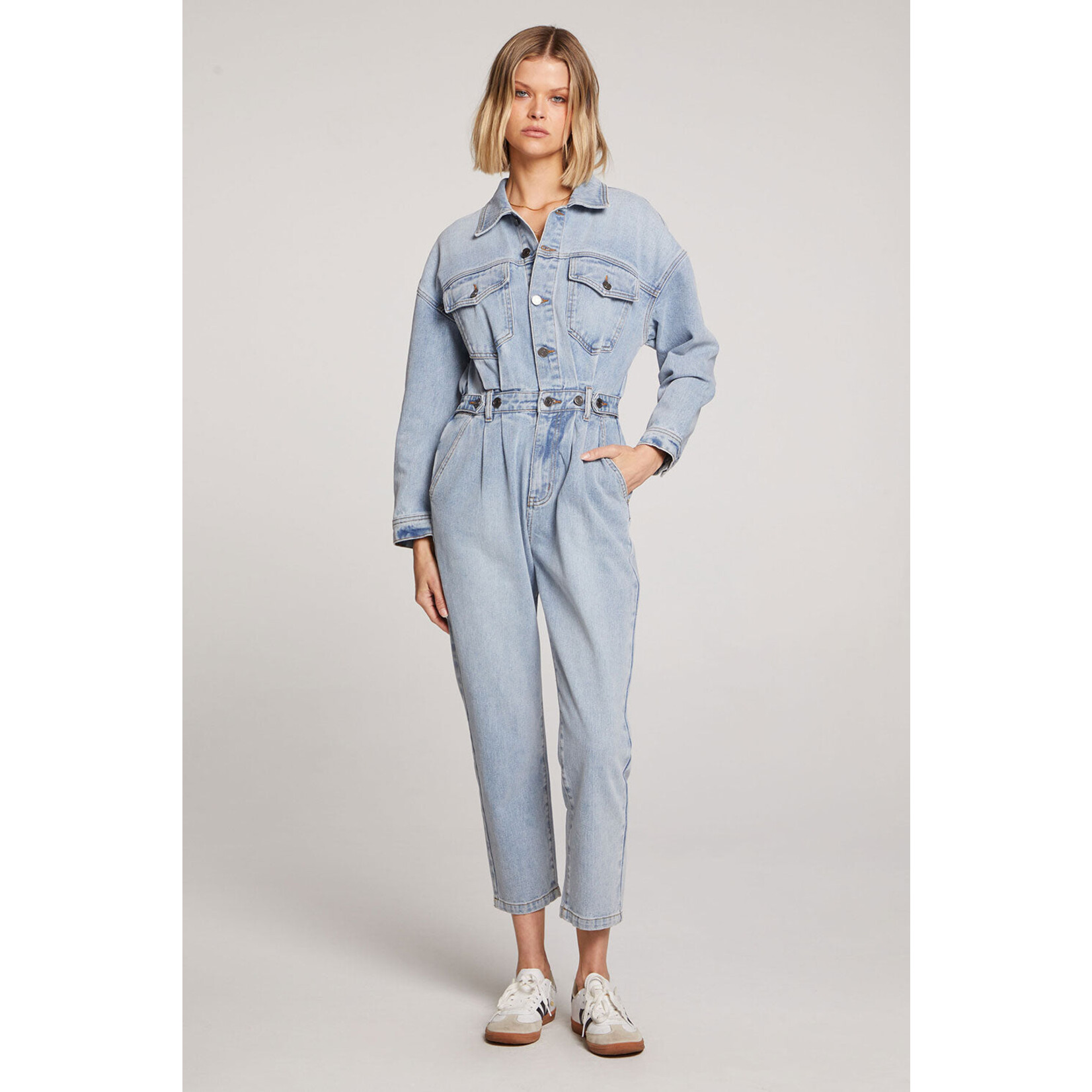 Long Sleeve Coverall - Stonewash Denim