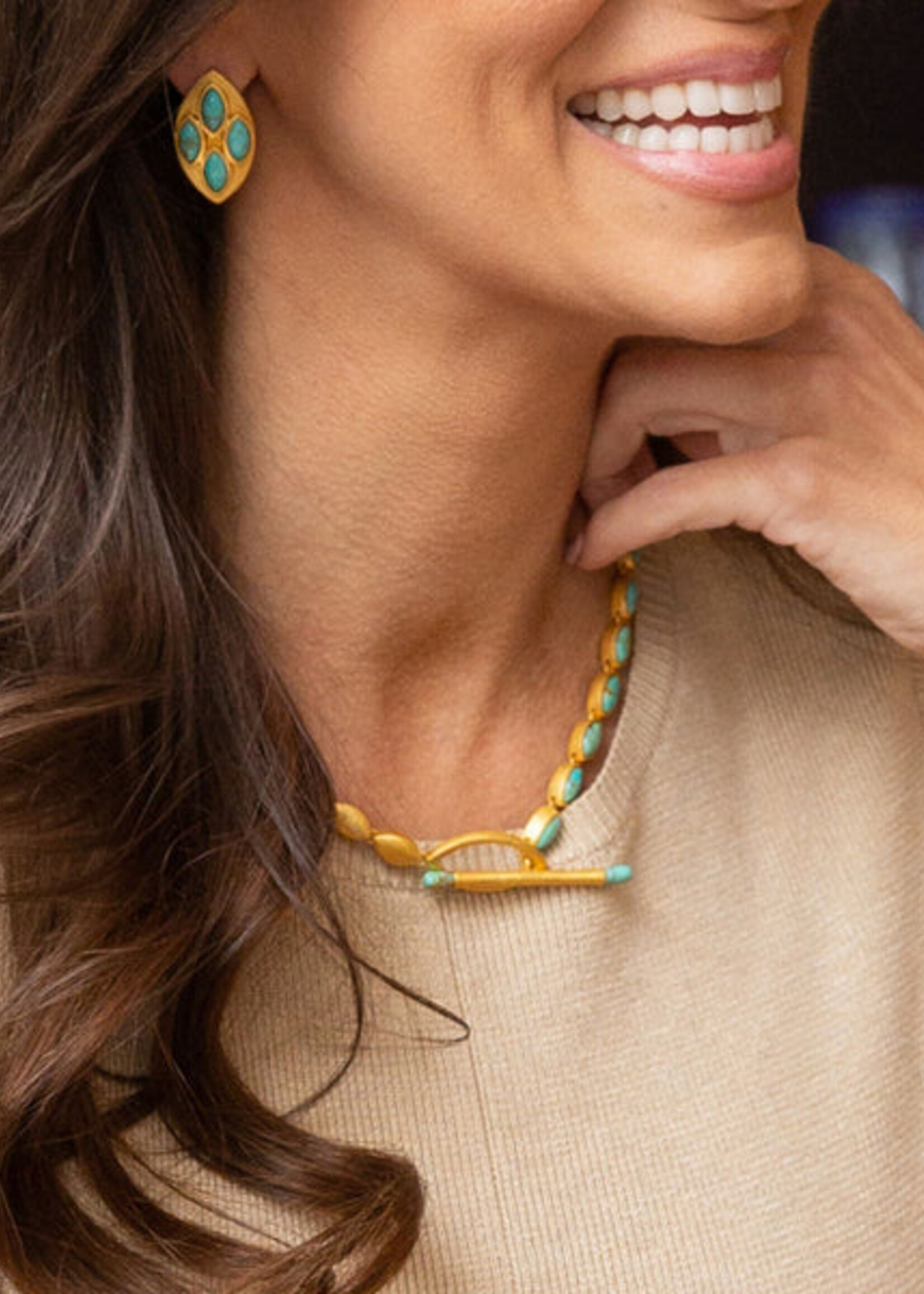 Jasmine Toggle Necklace - Turquoise