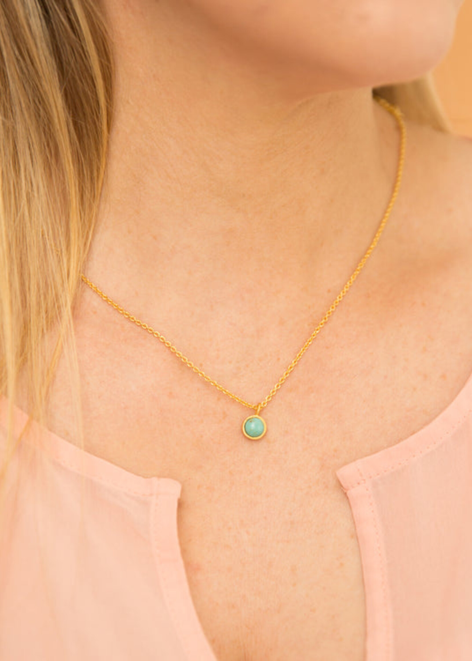 Turquoise Dainty Pendant Necklace