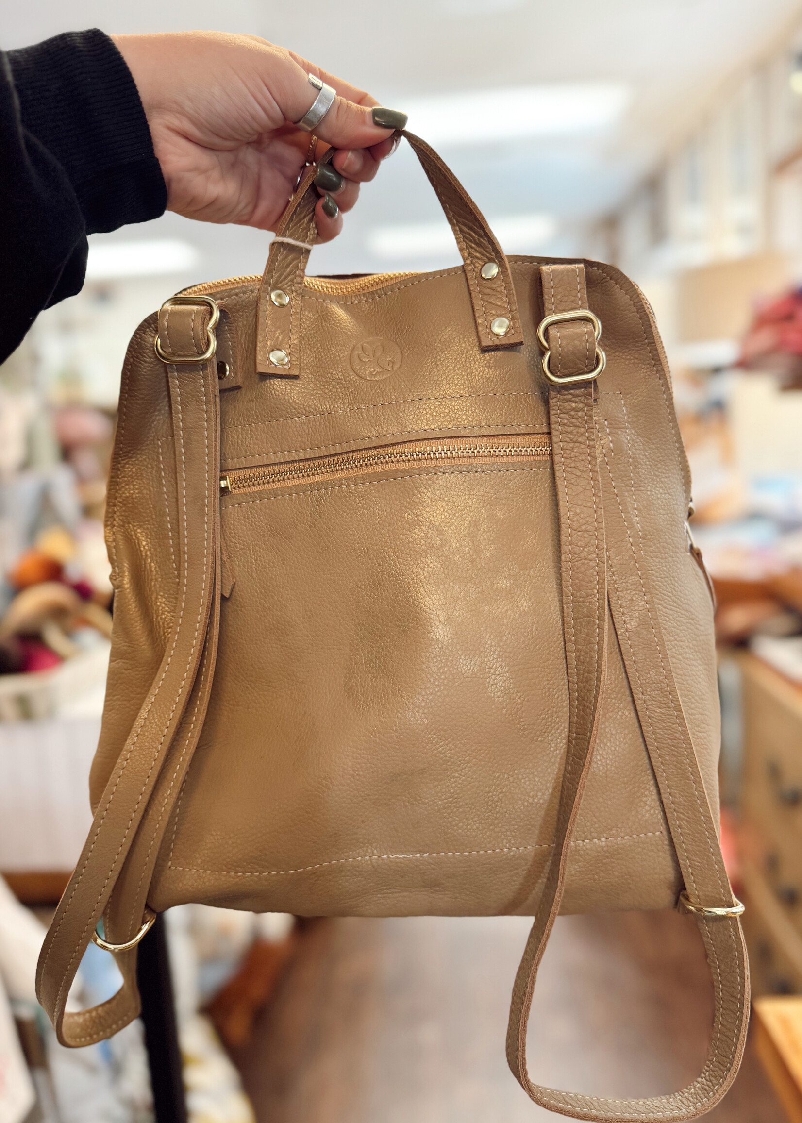 Upcycled Full Front Bronze Louis Vuitton Backpack