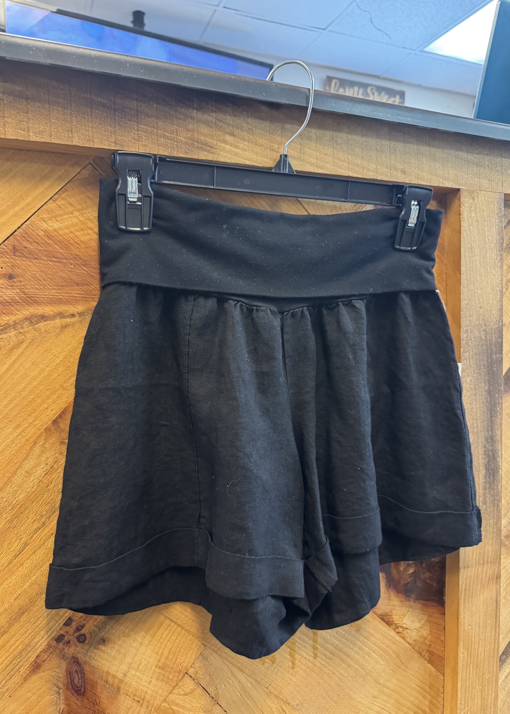 Linen Fold Over Shorts