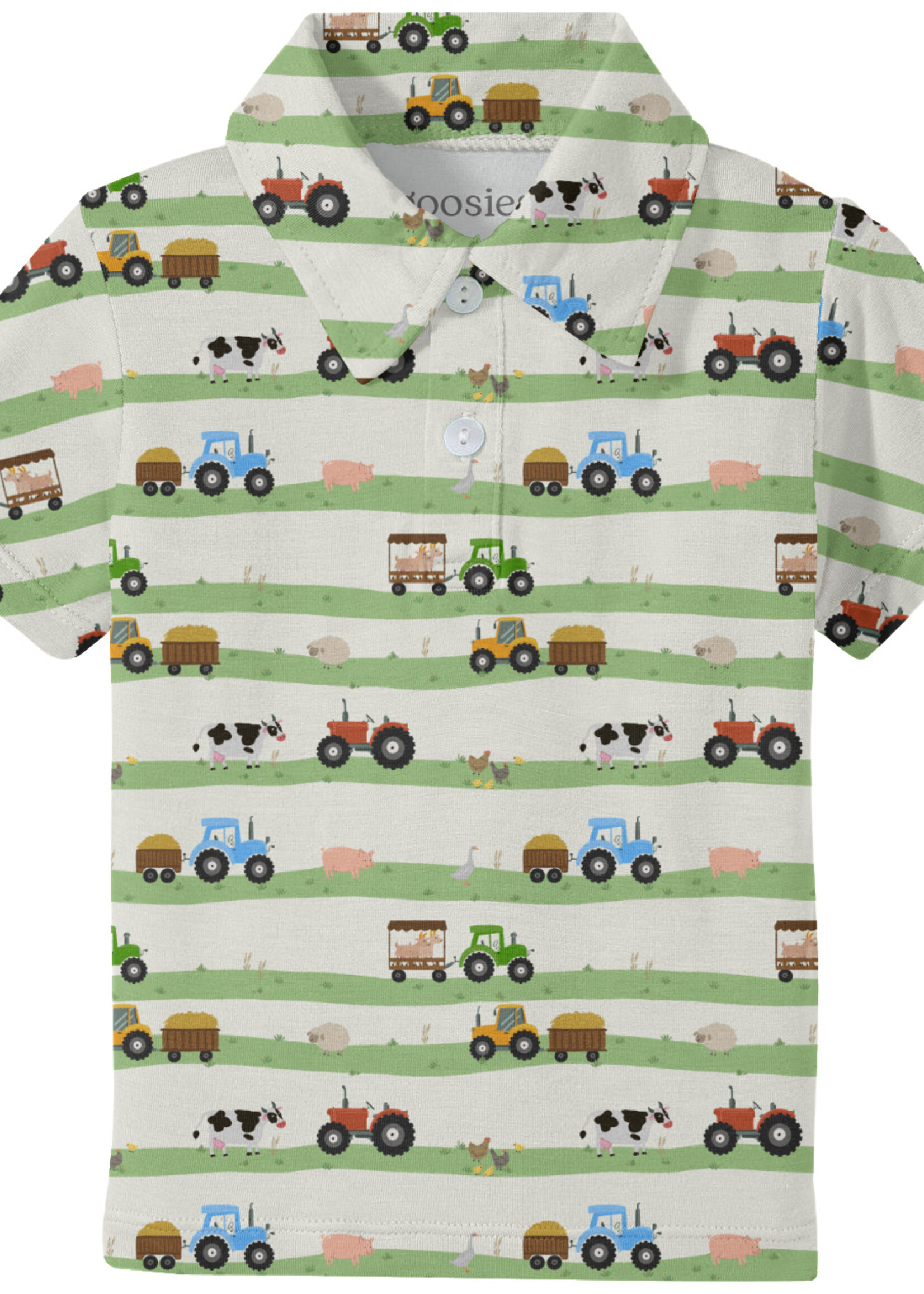 Short Sleeve Polo Shirt - Farm Stripes