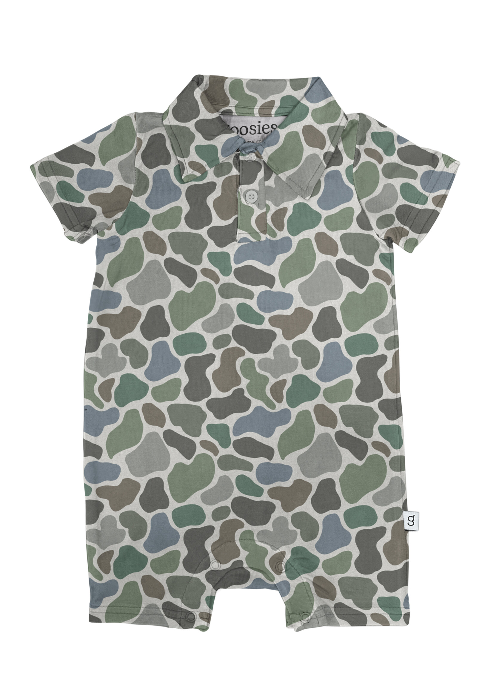 Short Sleeve Polo Romper - Camo