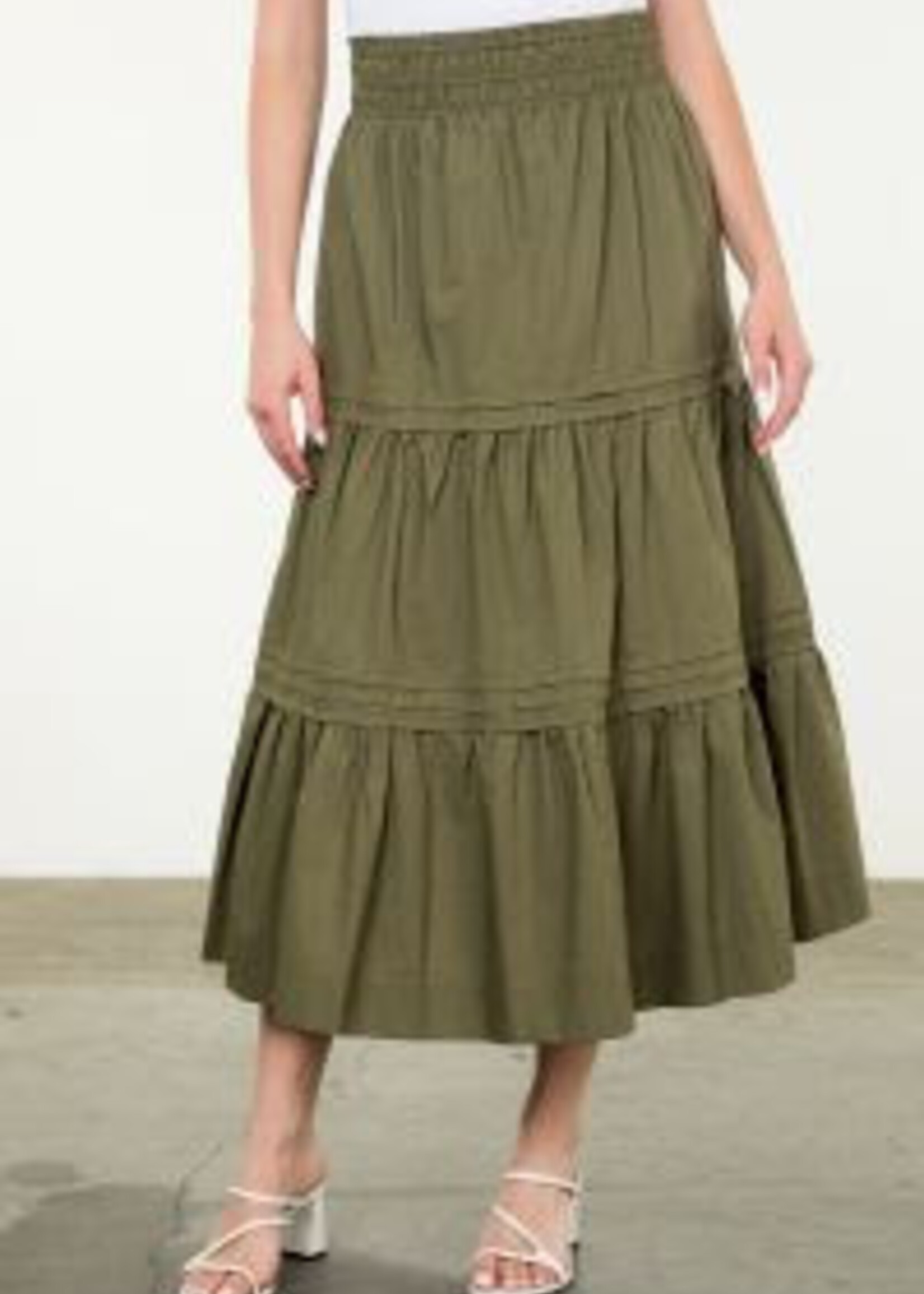 Army Green Midi Skirt