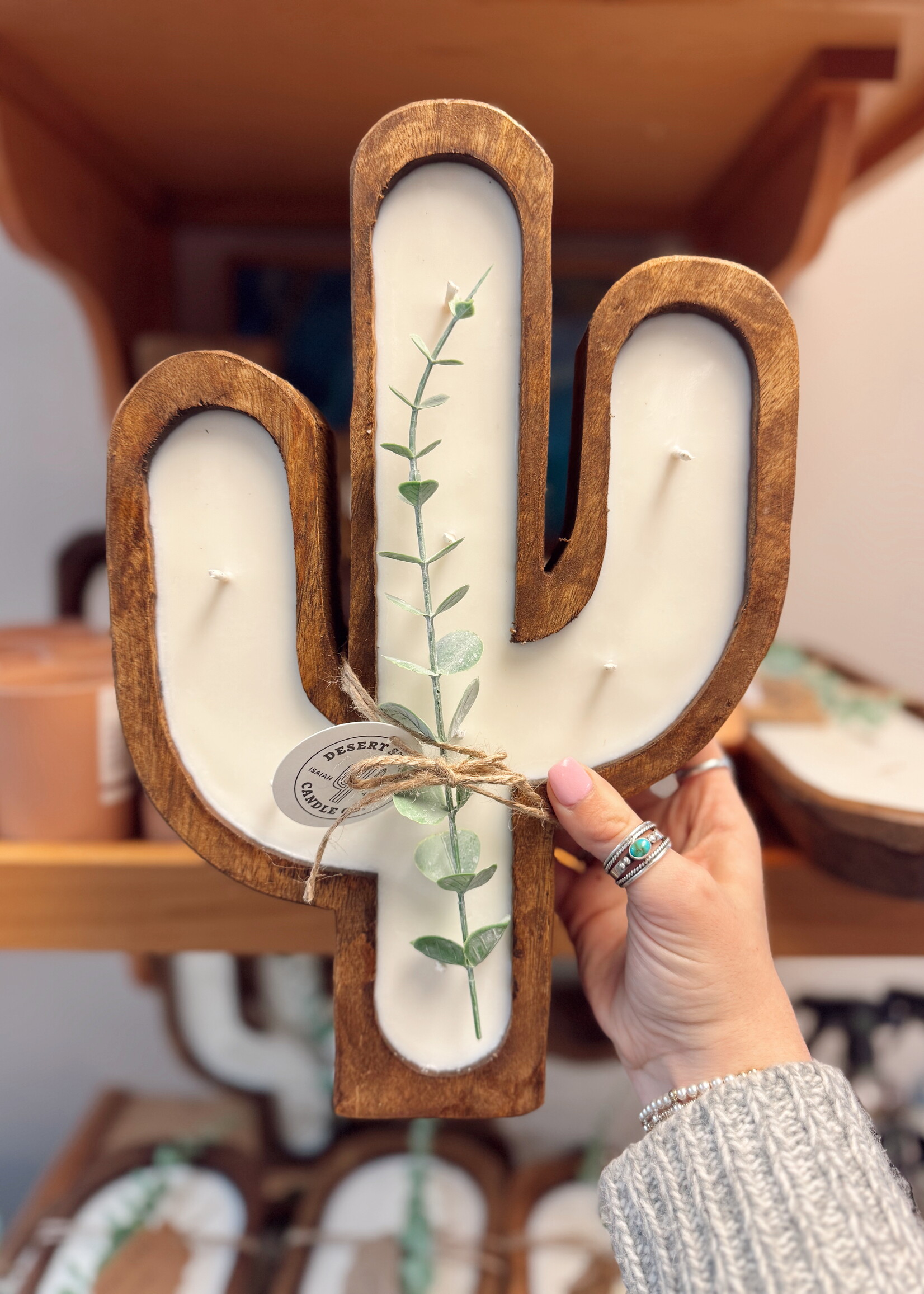 Cactus Dough Bowl Candle