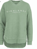 Highlands Est. Melange West Hall Long Sleeve V-Neck Fleece Pullover