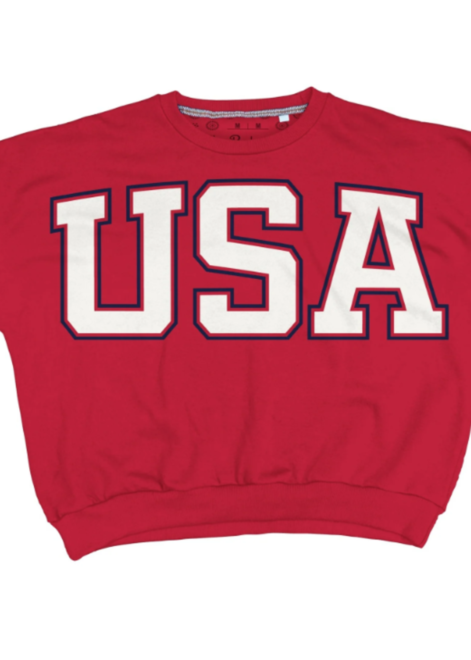 "USA Sweeper" - Crew-Neck Fleece Top