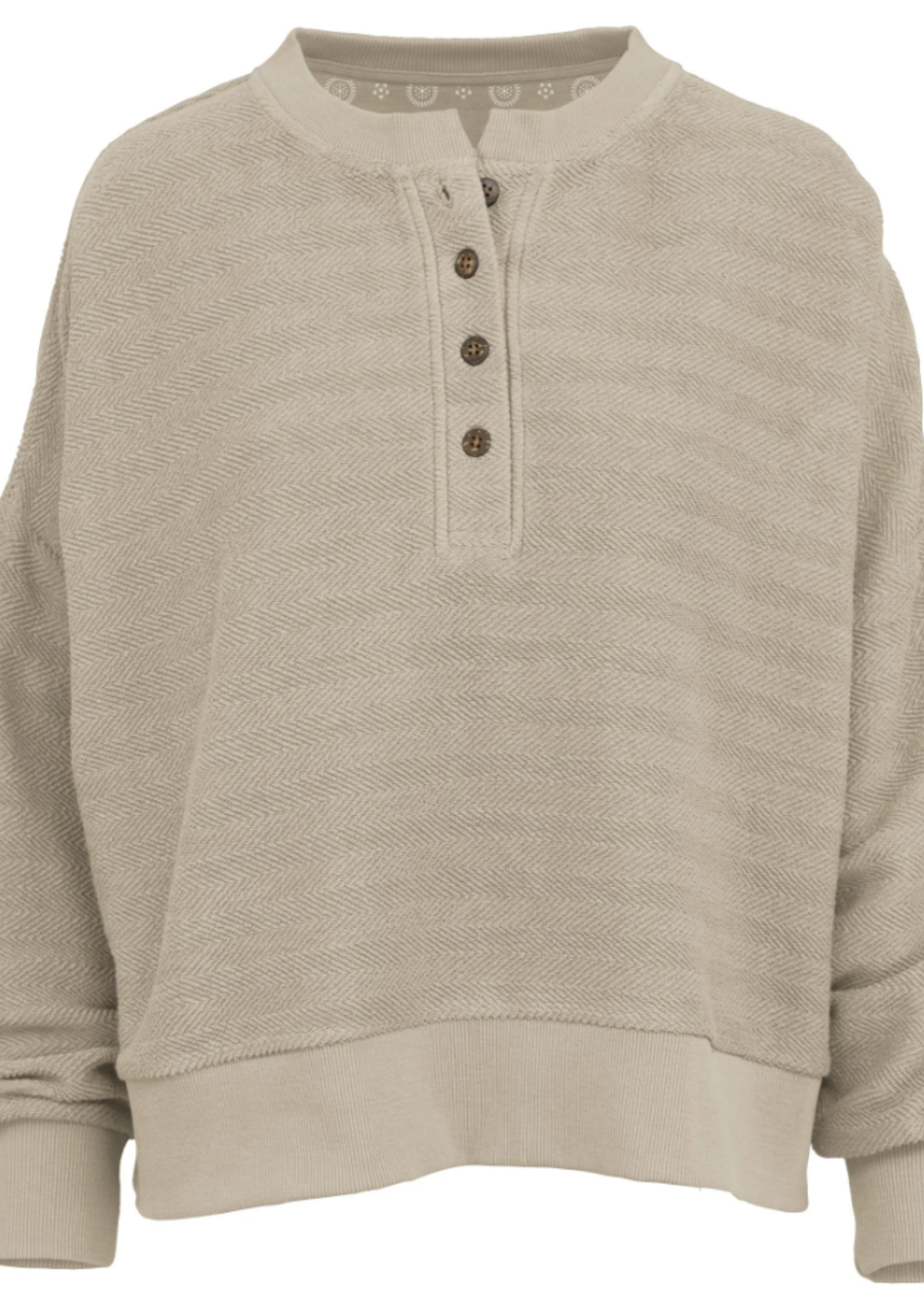 "Del Sol" - LS Henley Herringbone Top