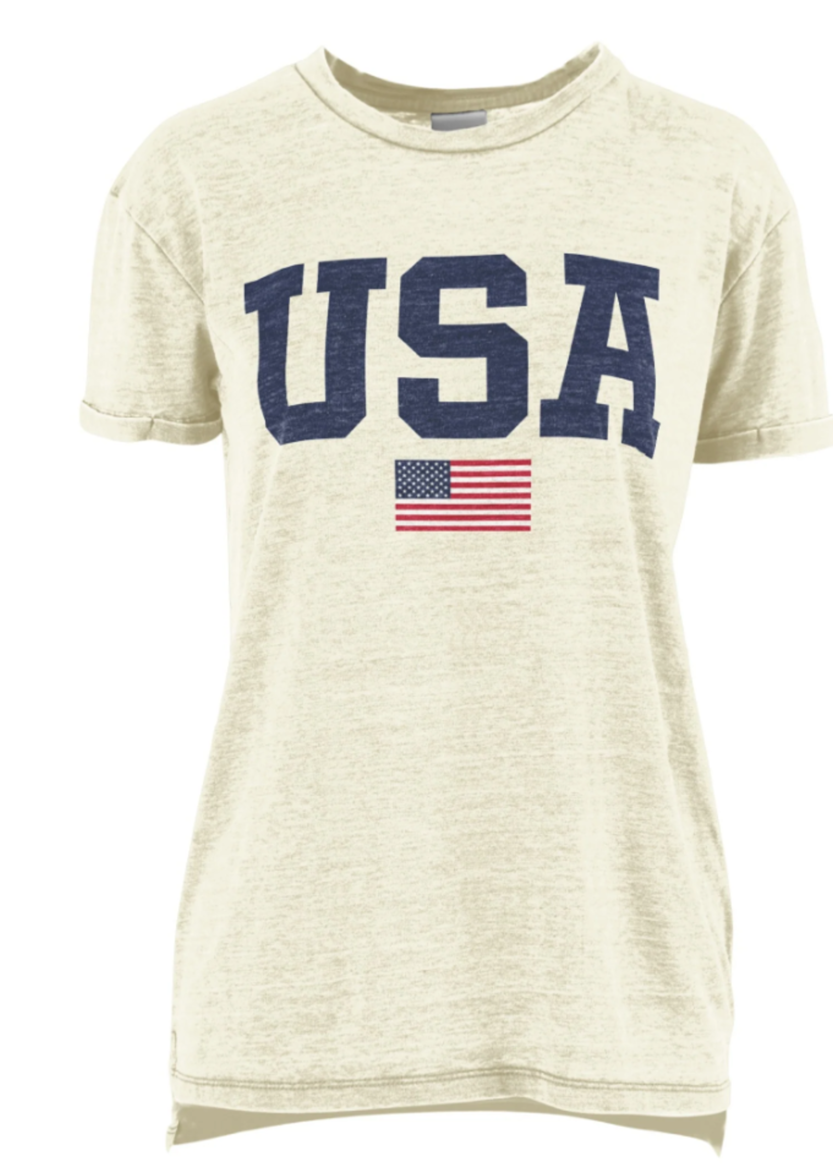 "Flag USA" SS Crew Neck Vintage Boyfriend Top