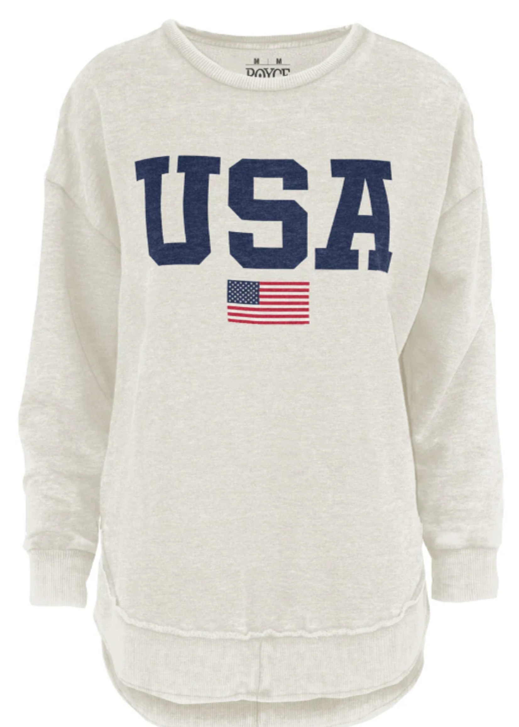 "Flag USA" - LS Crew-Neck Melange Fleece
