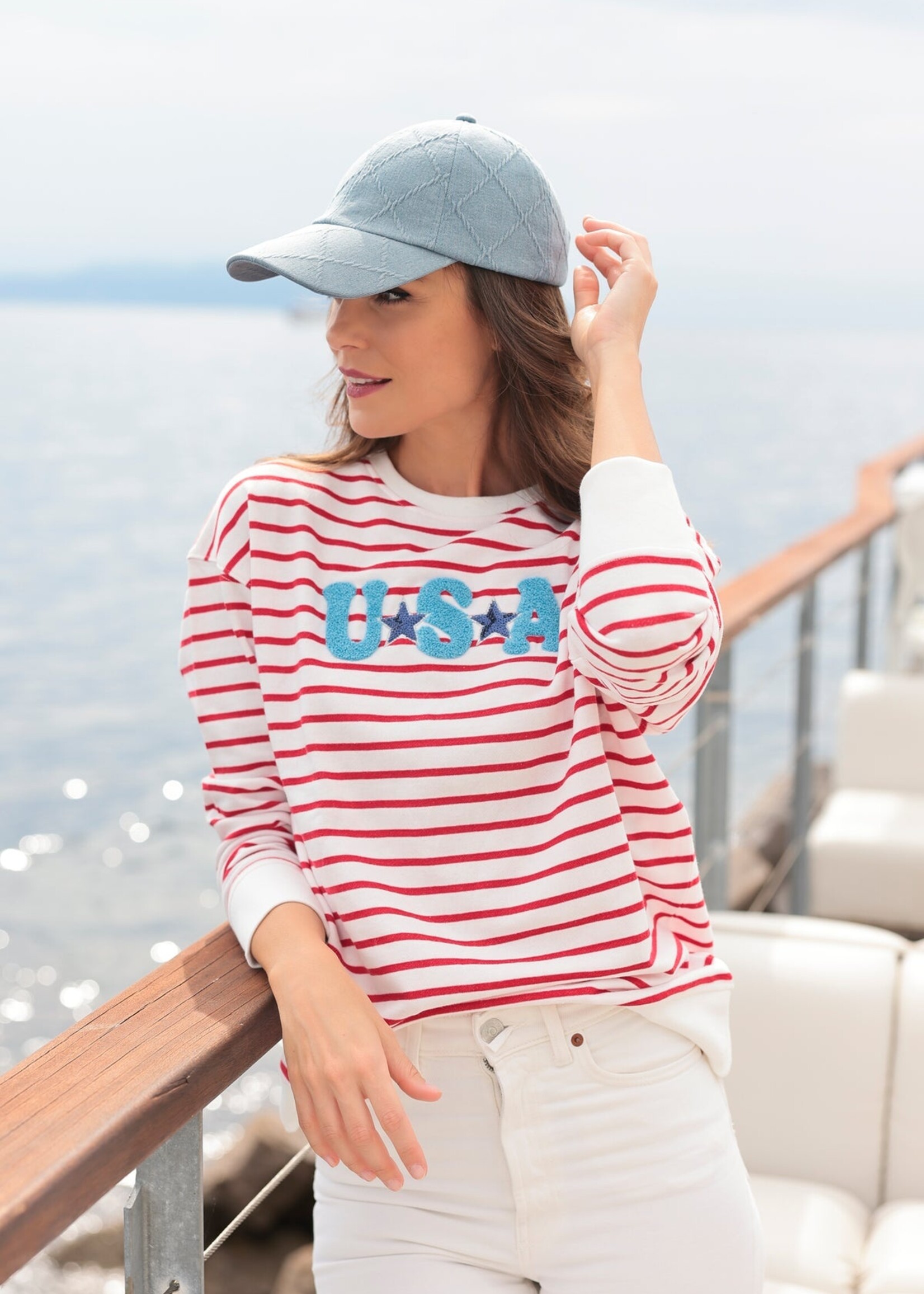 Red Stripe USA Sweatshirt