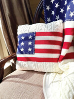USA Flag Pillow (Cream OR Navy)