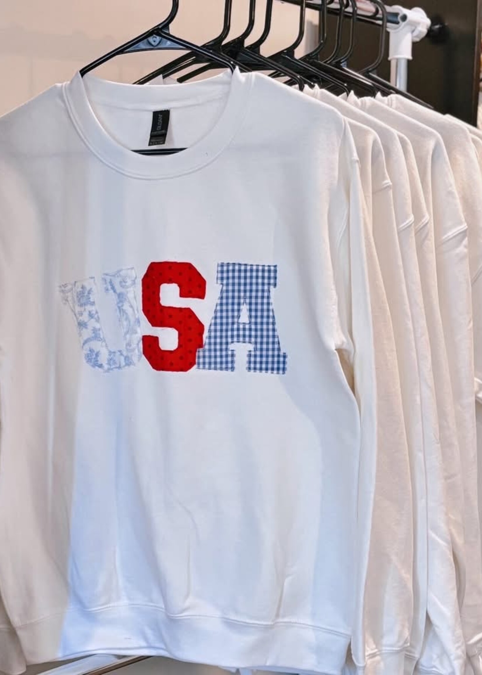 Ellie Mae Embroidery USA Aplique Crewneck