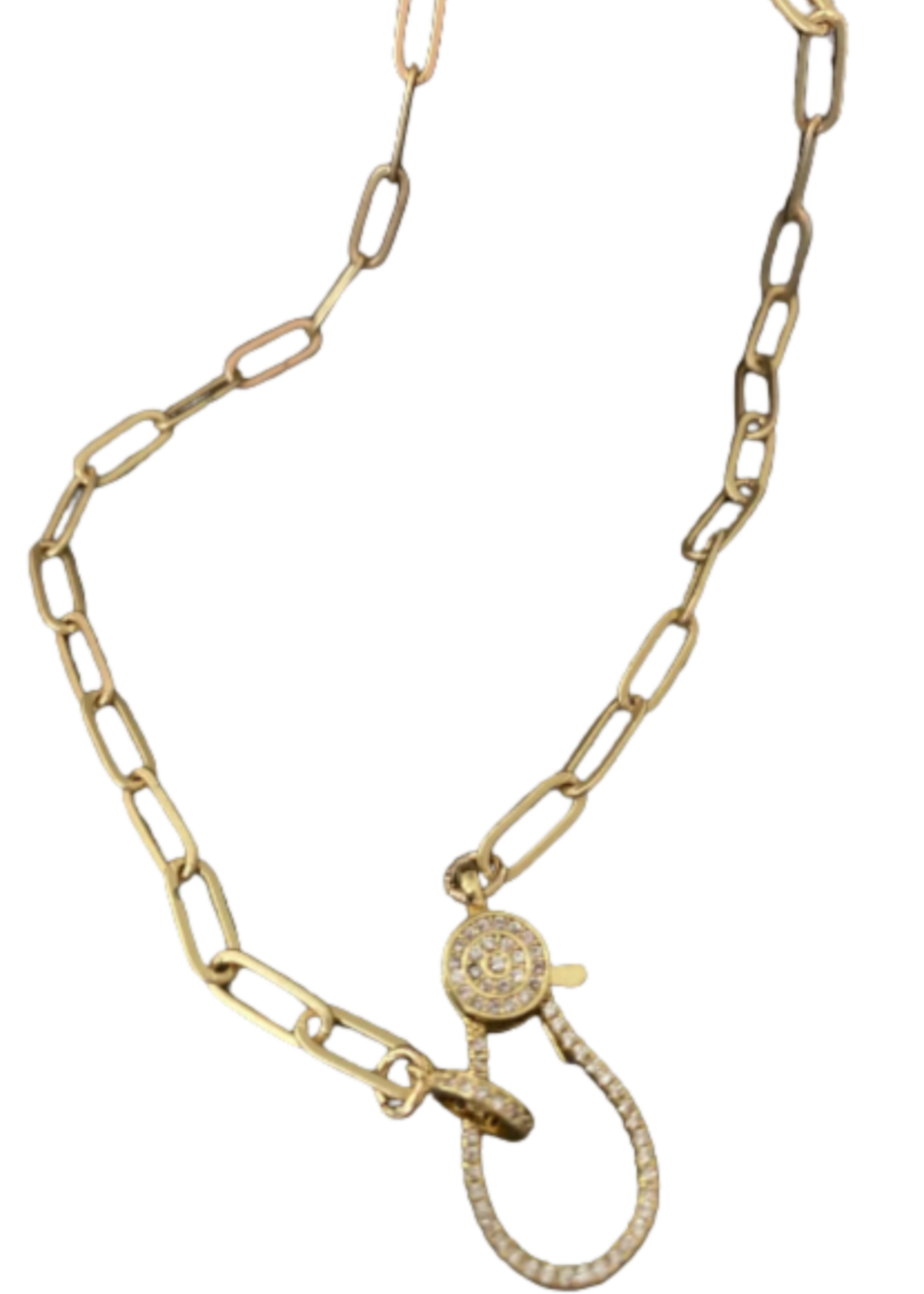 Morgan & Me Gold Filled Paperclip Chain w/ Rhinestone Lobster Clasp 18" (34)