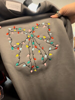 Ellie Mae Embroidery Bow with Lights Embroidered Pullover