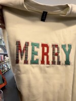 Ellie Mae Embroidery Applique Merry Embroidered Pullover