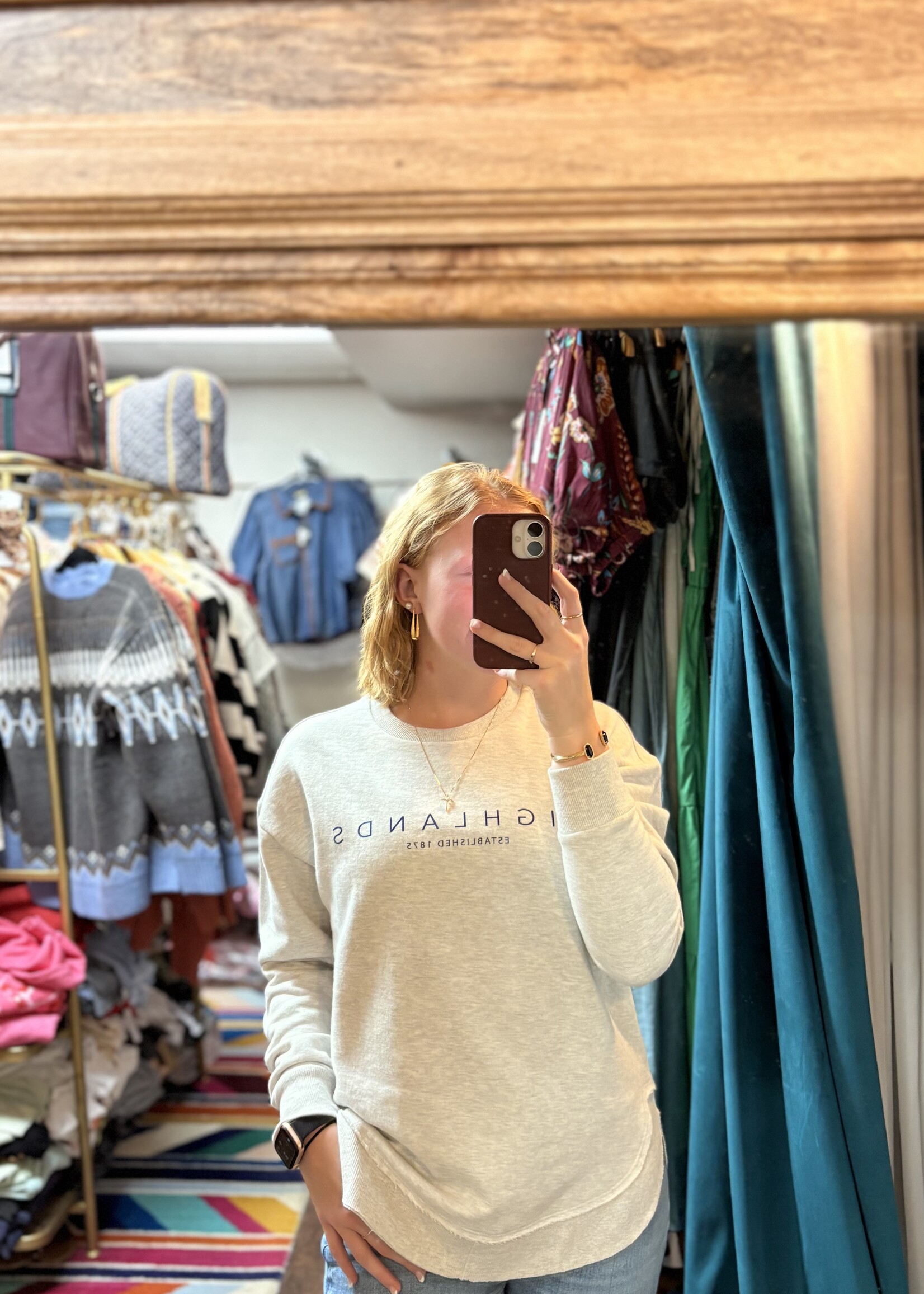 Highlands Est. Melange Poncho Vintage Fleece Crew