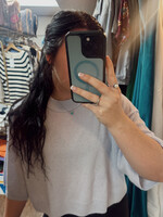 Autumn Cashmere Boxy S/S Crew W/ Reversed Seams- Dawn