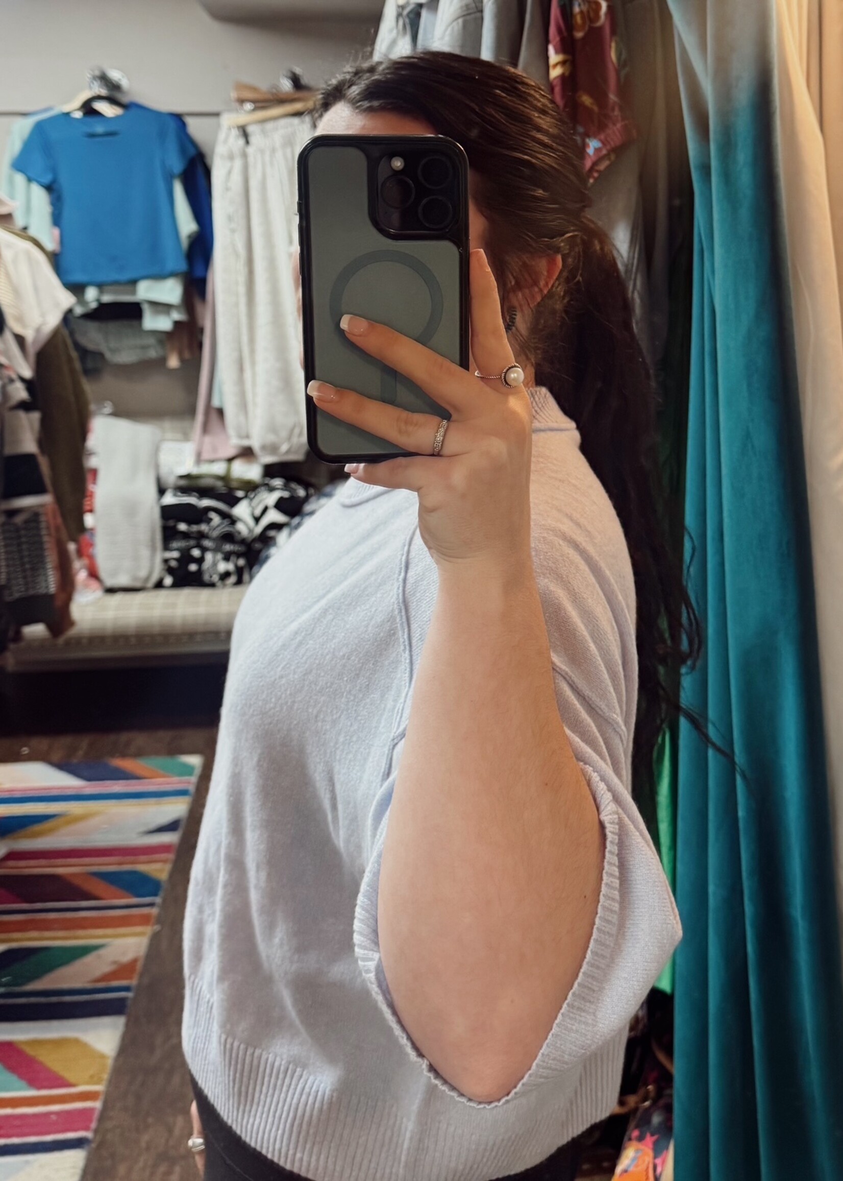 Autumn Cashmere Boxy S/S Crew W/ Reversed Seams- Dawn