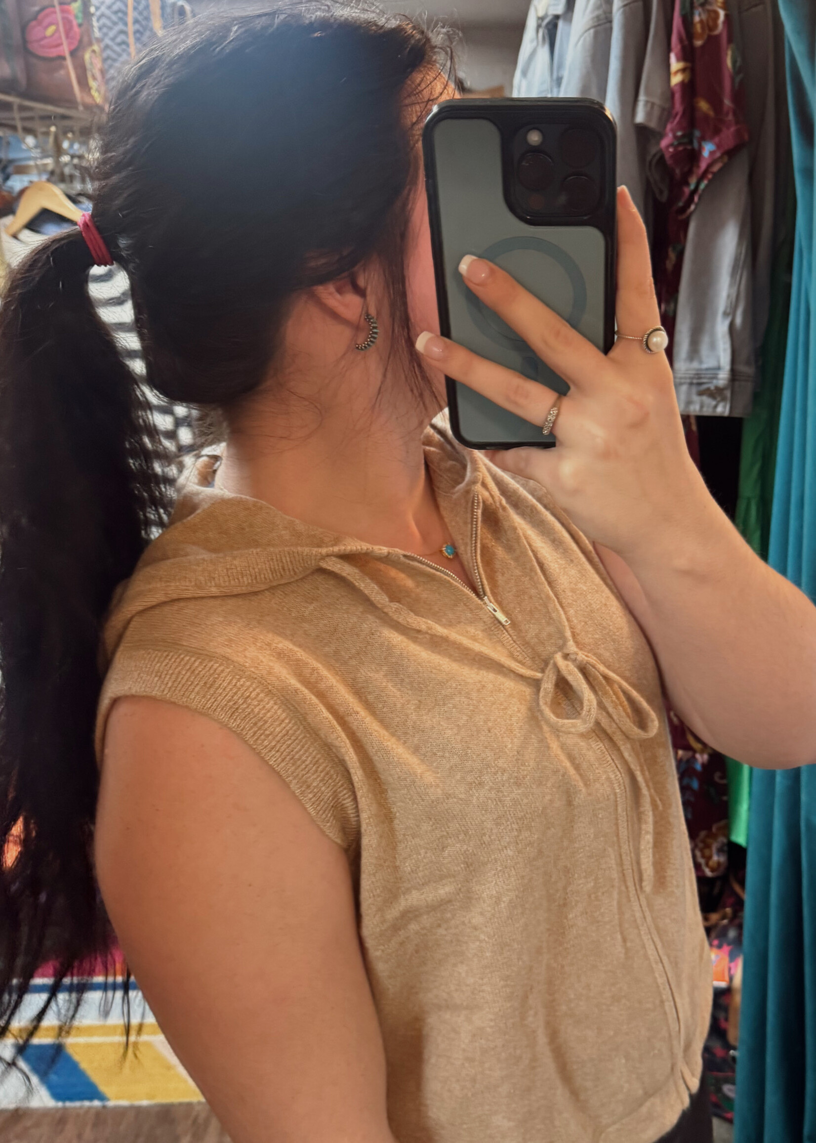 Autumn Cashmere Boxy Hoodie Vest