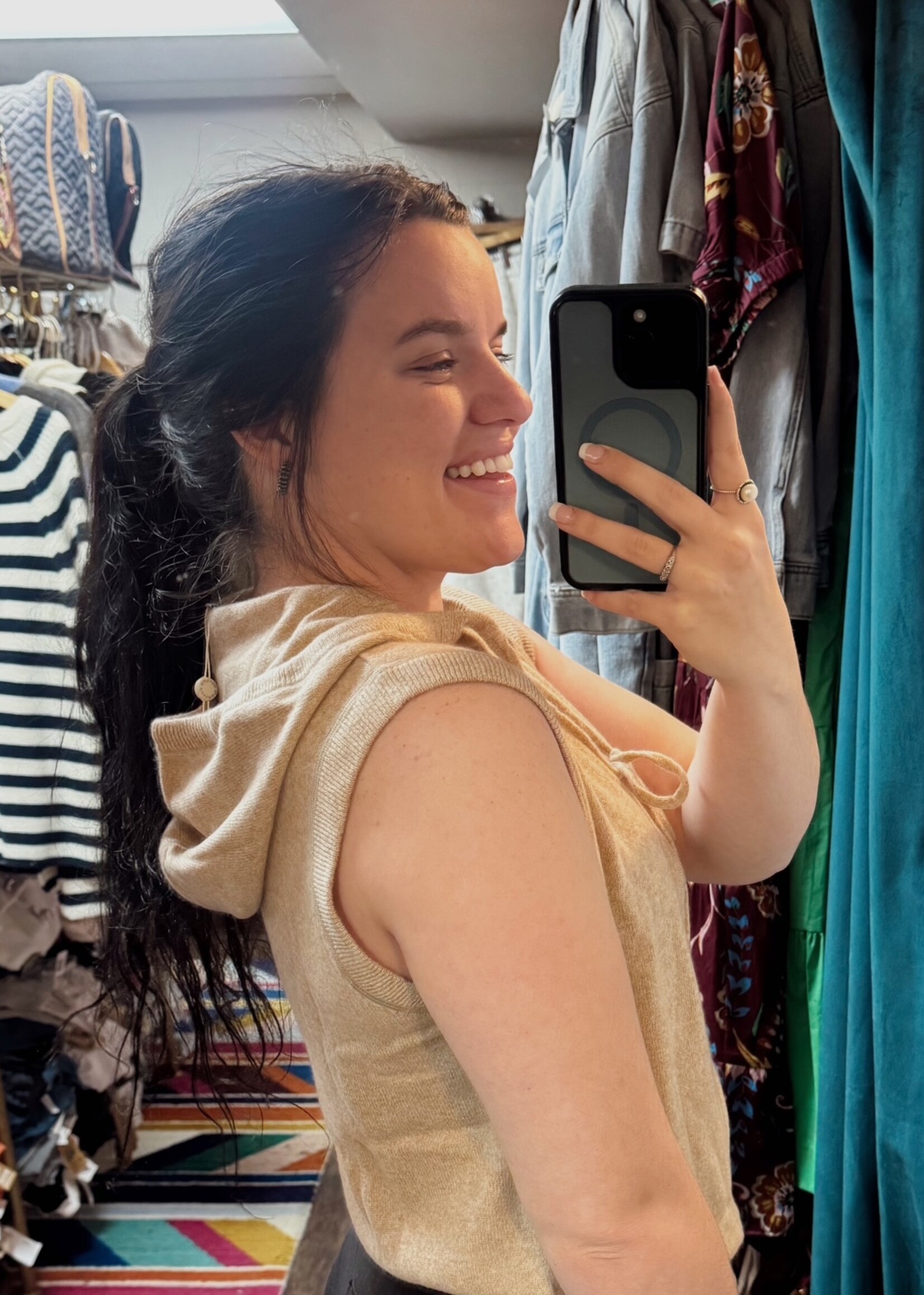 Autumn Cashmere Boxy Hoodie Vest