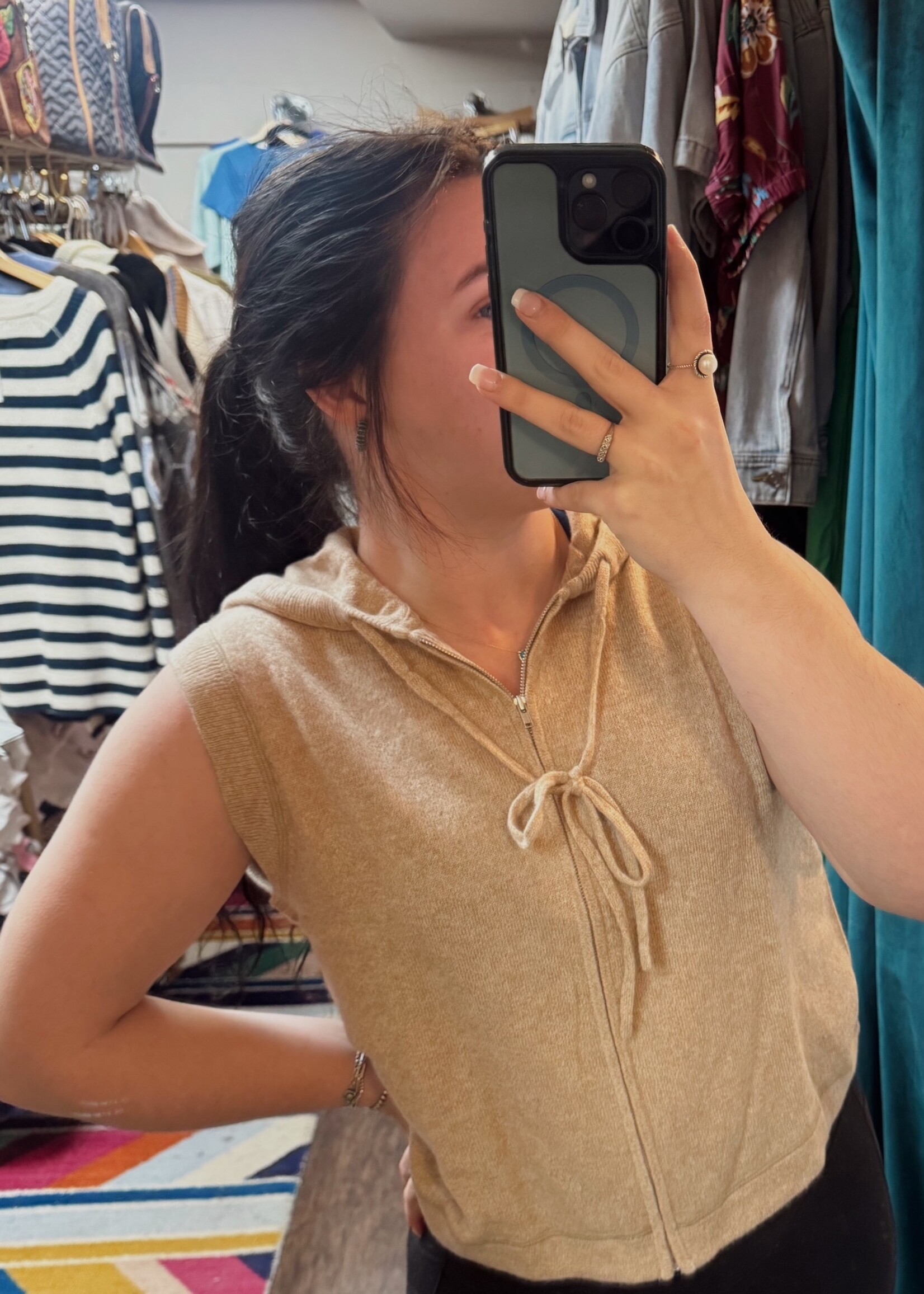 Autumn Cashmere Boxy Hoodie Vest