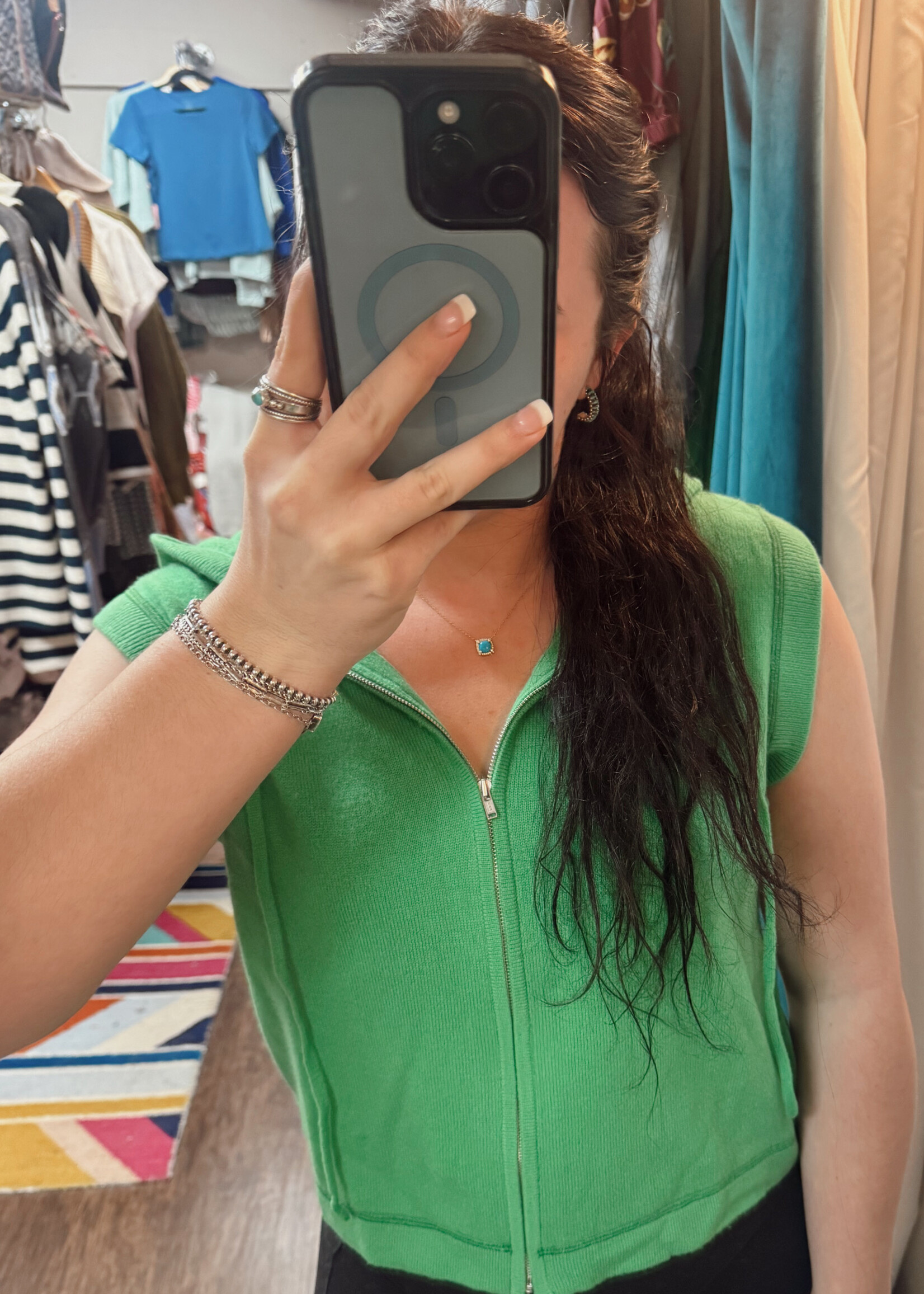 Autumn Cashmere Boxy Hoodie Vest